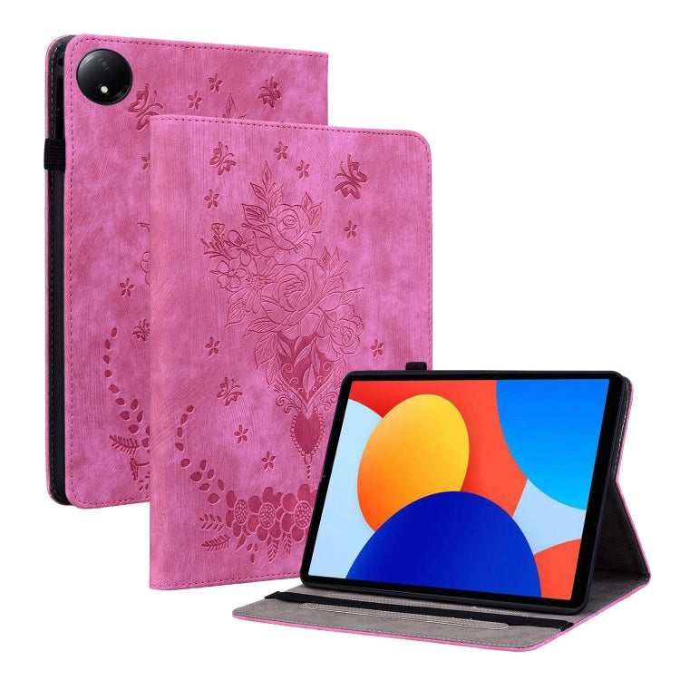Butterfly Rose Embossed Leather Tablet Case, For Xiaomi Redmi Pad SE 8.7, For Xiaomi Redmi Pad Pro 12.1, For Xiaomi Redmi Pad SE 11 inch