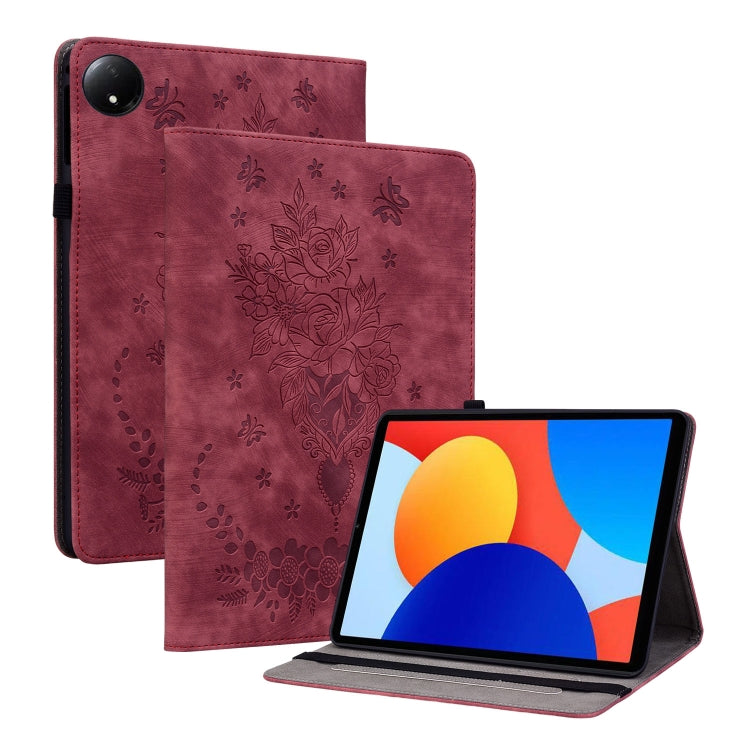 Butterfly Rose Embossed Leather Tablet Case, For Xiaomi Redmi Pad SE 8.7, For Xiaomi Redmi Pad Pro 12.1, For Xiaomi Redmi Pad SE 11 inch