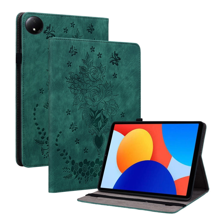 Butterfly Rose Embossed Leather Tablet Case, For Xiaomi Redmi Pad SE 8.7, For Xiaomi Redmi Pad Pro 12.1, For Xiaomi Redmi Pad SE 11 inch