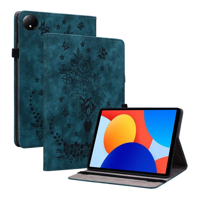Butterfly Rose Embossed Leather Tablet Case, For Xiaomi Redmi Pad SE 8.7, For Xiaomi Redmi Pad Pro 12.1, For Xiaomi Redmi Pad SE 11 inch