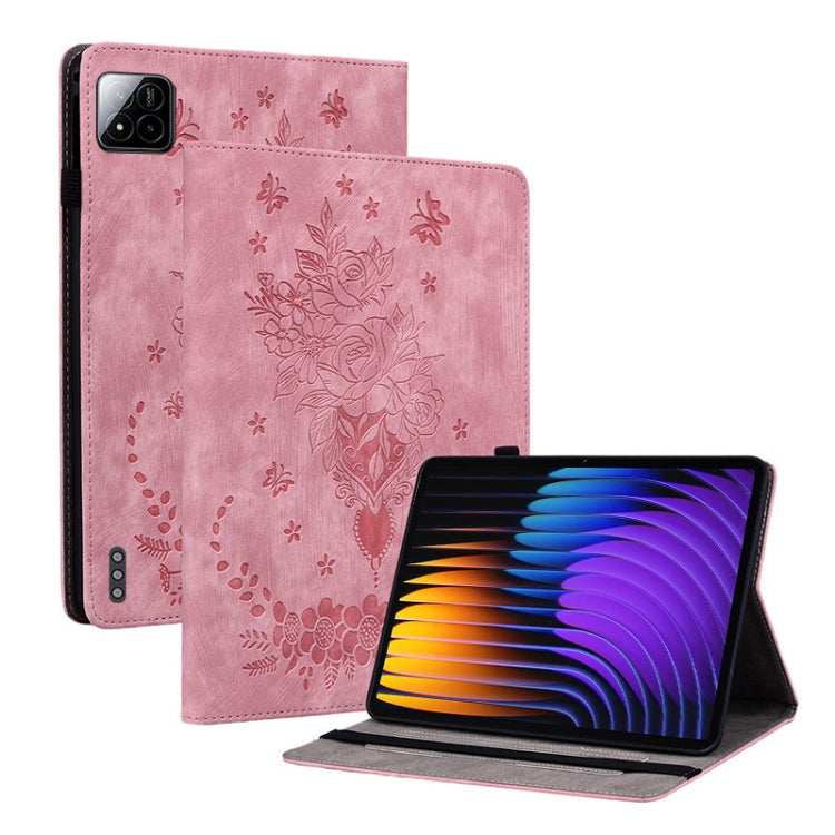 Butterfly Rose Embossed Leather Tablet Case, For Redmi K Pad 2 8.8 inch 2026, For Xiaomi Redmi K Pad 8.8 inch, For Redmi Pad 2 / Redmi Pad SE 11 2025, For Xiaomi Pad 7 / Pad 7 Pro