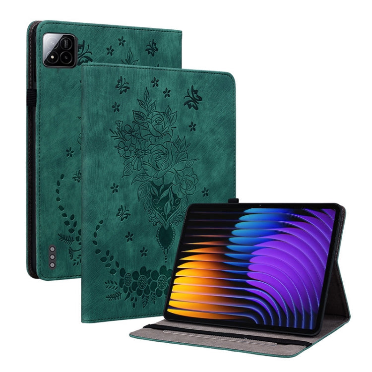 Butterfly Rose Embossed Leather Tablet Case, For Redmi K Pad 2 8.8 inch 2026, For Xiaomi Redmi K Pad 8.8 inch, For Redmi Pad 2 / Redmi Pad SE 11 2025, For Xiaomi Pad 7 / Pad 7 Pro
