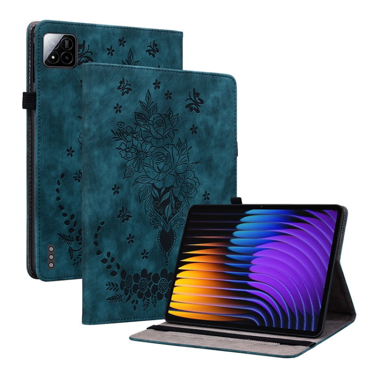Butterfly Rose Embossed Leather Tablet Case, For Redmi K Pad 2 8.8 inch 2026, For Xiaomi Redmi K Pad 8.8 inch, For Redmi Pad 2 / Redmi Pad SE 11 2025, For Xiaomi Pad 7 / Pad 7 Pro