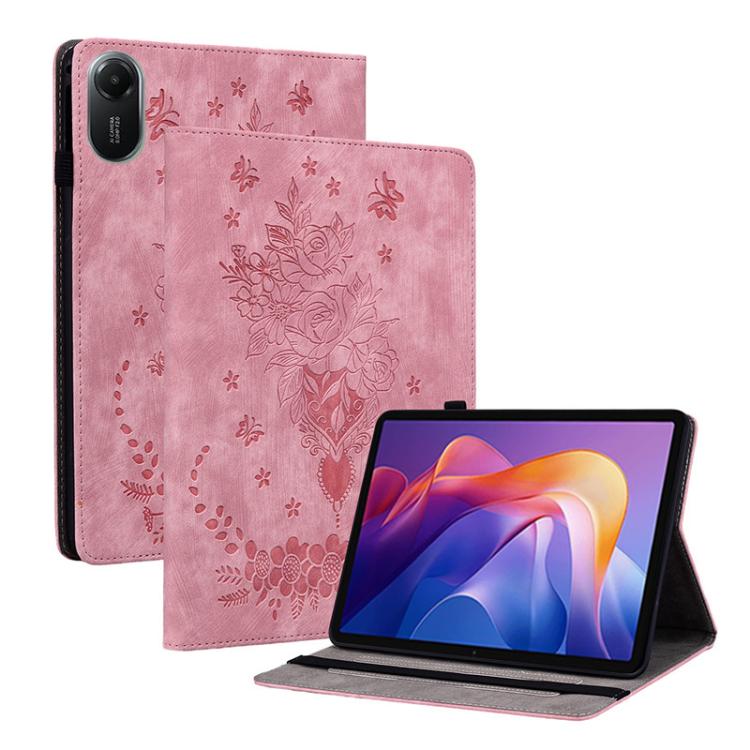 Butterfly Rose Embossed Leather Tablet Case