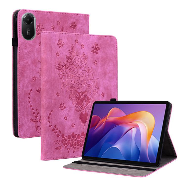 Butterfly Rose Embossed Leather Tablet Case