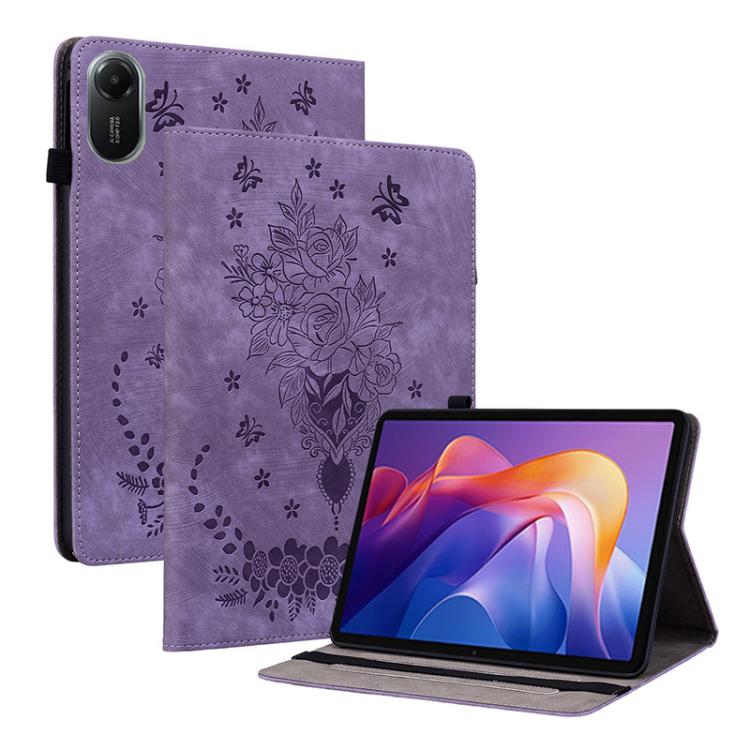 Butterfly Rose Embossed Leather Tablet Case, For Redmi K Pad 2 8.8 inch 2026, For Xiaomi Redmi K Pad 8.8 inch, For Redmi Pad 2 / Redmi Pad SE 11 2025, For Xiaomi Pad 7 / Pad 7 Pro