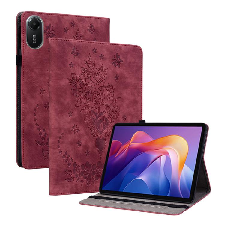 Butterfly Rose Embossed Leather Tablet Case