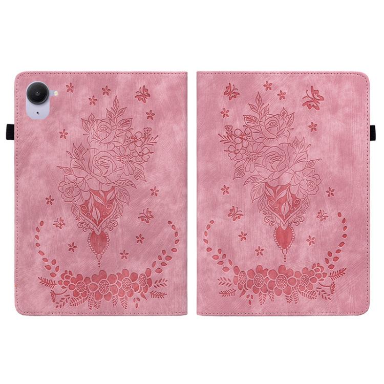 Butterfly Rose Embossed Leather Tablet Case