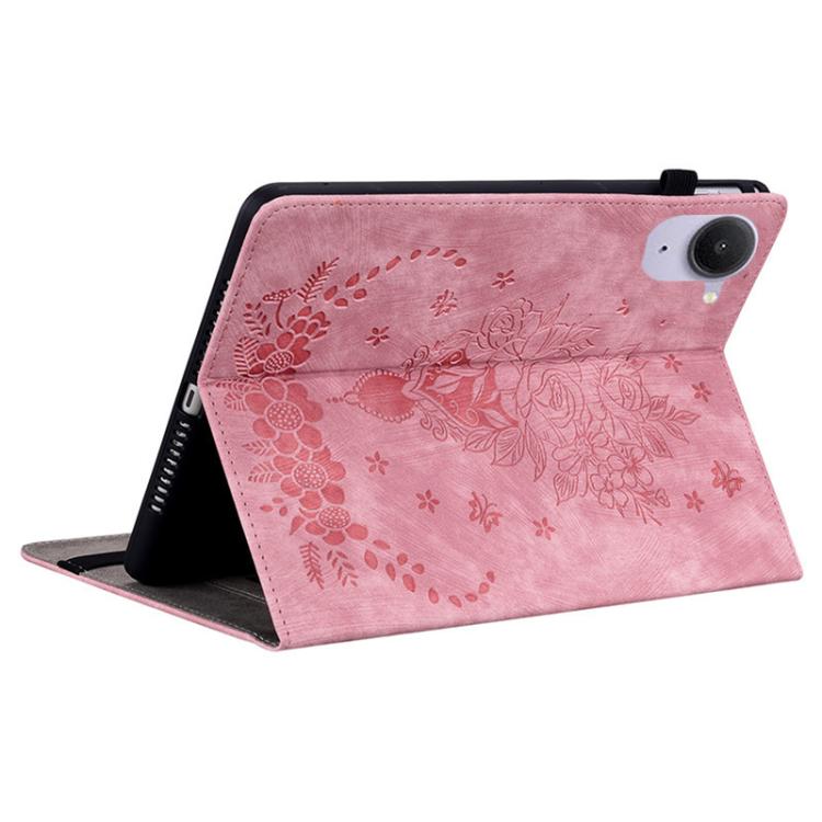 Butterfly Rose Embossed Leather Tablet Case