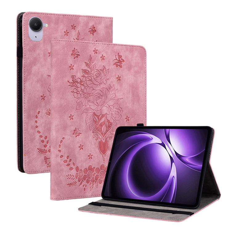 Butterfly Rose Embossed Leather Tablet Case, For Redmi K Pad 2 8.8 inch 2026, For Xiaomi Redmi K Pad 8.8 inch, For Redmi Pad 2 / Redmi Pad SE 11 2025, For Xiaomi Pad 7 / Pad 7 Pro