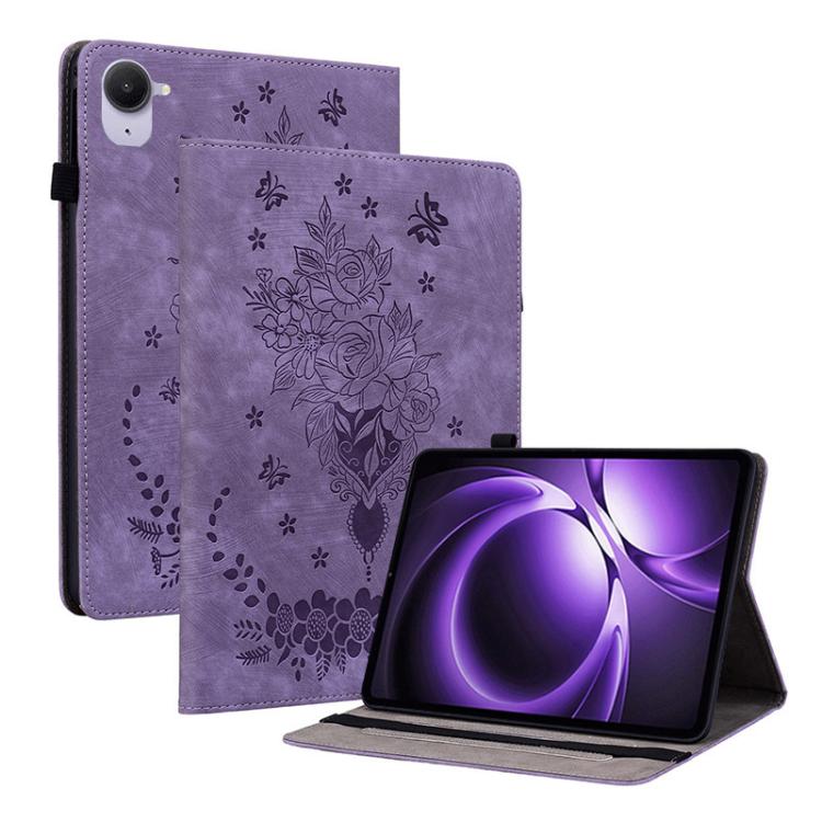 Butterfly Rose Embossed Leather Tablet Case, For Redmi K Pad 2 8.8 inch 2026, For Xiaomi Redmi K Pad 8.8 inch, For Redmi Pad 2 / Redmi Pad SE 11 2025, For Xiaomi Pad 7 / Pad 7 Pro