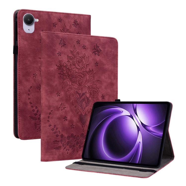 Butterfly Rose Embossed Leather Tablet Case, For Redmi K Pad 2 8.8 inch 2026, For Xiaomi Redmi K Pad 8.8 inch, For Redmi Pad 2 / Redmi Pad SE 11 2025, For Xiaomi Pad 7 / Pad 7 Pro