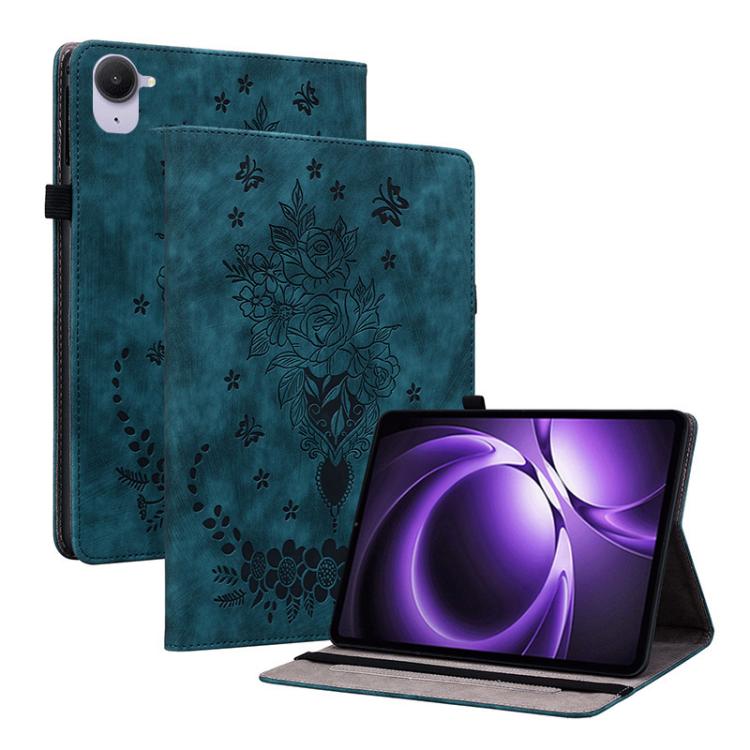 Butterfly Rose Embossed Leather Tablet Case