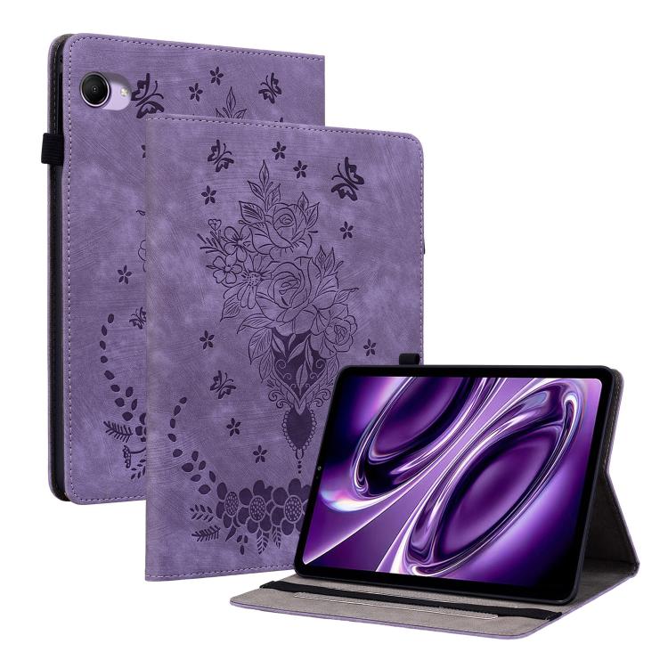 Butterfly Rose Embossed Leather Tablet Case, For Redmi K Pad 2 8.8 inch 2026, For Xiaomi Redmi K Pad 8.8 inch, For Redmi Pad 2 / Redmi Pad SE 11 2025, For Xiaomi Pad 7 / Pad 7 Pro