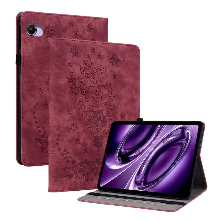 Butterfly Rose Embossed Leather Tablet Case, For Redmi K Pad 2 8.8 inch 2026, For Xiaomi Redmi K Pad 8.8 inch, For Redmi Pad 2 / Redmi Pad SE 11 2025, For Xiaomi Pad 7 / Pad 7 Pro