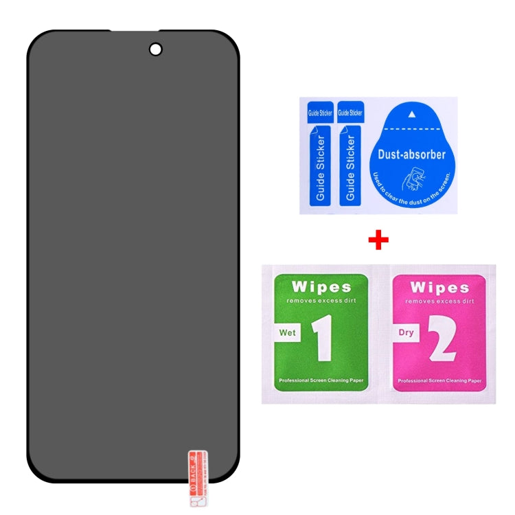 25pcs Full Cover Anti-spy Silk Screen Tempered Glass Film, For iPhone 15 Pro Max / 15 Plus, For iPhone 15 Pro / 15