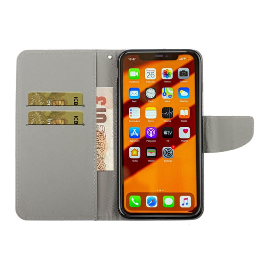 Patterned leather wallet case iPhone 11 with secure holder and stand feature