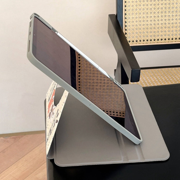 Painted Magnetic Split Leather Tablet Case