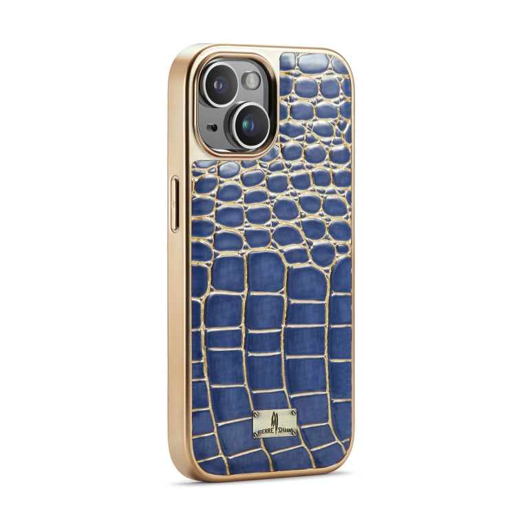 Fierre Shann Crocodile Texture Electroplating PU Phone Case, For iPhone 15 Pro Max, For iPhone 15 Pro, For iPhone 15 Plus, For iPhone 15
