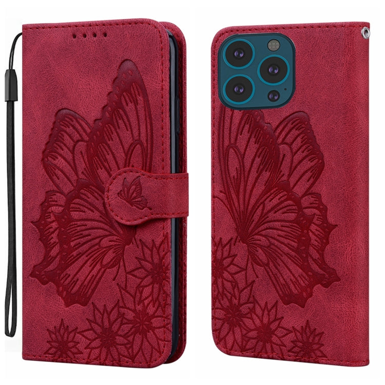 Retro Skin Feel Butterflies Embossing Leather Phone Case, For iPhone 15 Pro Max, For iPhone 15 Pro, For iPhone 15 Plus, For iPhone 15