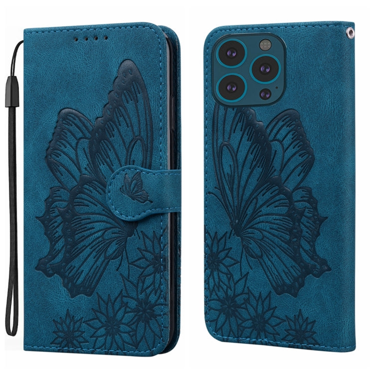 Retro Skin Feel Butterflies Embossing Leather Phone Case, For iPhone 15 Pro Max, For iPhone 15 Pro, For iPhone 15 Plus, For iPhone 15