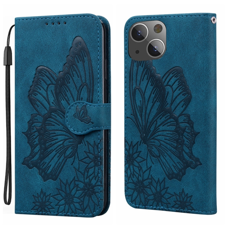 Retro Skin Feel Butterflies Embossing Leather Phone Case, For iPhone 15 Pro Max, For iPhone 15 Pro, For iPhone 15 Plus, For iPhone 15