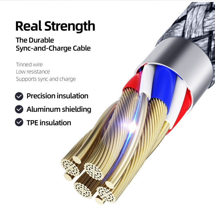 Câble de charge et de données DUZZONA A7 2,4 A USB vers 8 broches, 1 m, 2 m