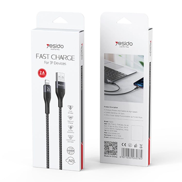 Câble de données de charge rapide USB vers 8 broches Yesido CA121L 2A, USB vers 8 broches