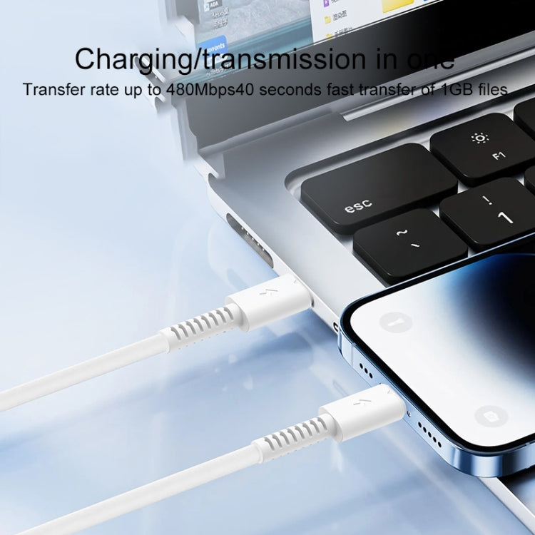 Câble de charge et de données USB-C/Type-C vers 8 broches Yesido CA153 PD 20 W, longueur : 1 m, USB-C/Type-C vers 8 broches