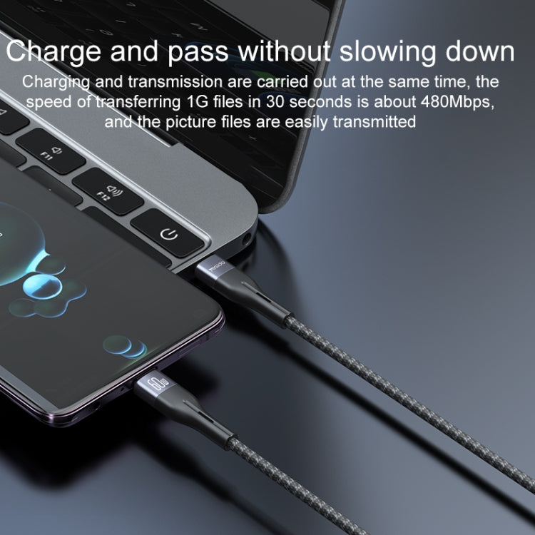 Câble de charge et de données USB-C/Type-C vers 8 broches Yesido CA155 PD 20 W, longueur : 1 m, USB-C/Type-C vers 8 broches