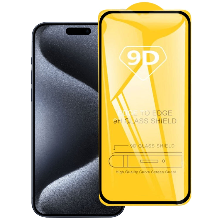 9D Full Glue Screen Tempered Glass Film, For iPhone 16 Pro Max, For iPhone 16 Pro, For iPhone 16 Plus, For iPhone 16, For iPhone 15 Plus / 15 Pro Max, For iPhone 15 / 15 Pro