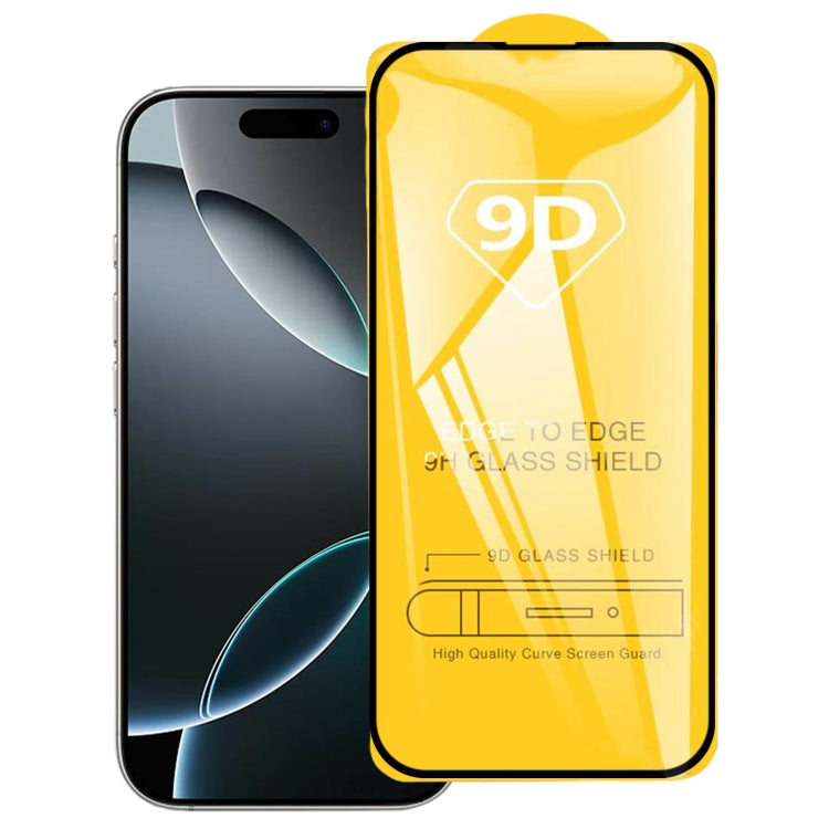 9D Full Glue Screen Tempered Glass Film, For iPhone 16 Pro Max, For iPhone 16 Pro, For iPhone 16 Plus, For iPhone 16, For iPhone 15 Plus / 15 Pro Max, For iPhone 15 / 15 Pro