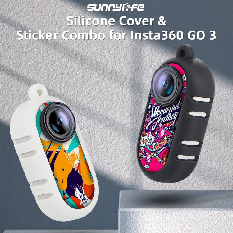 Sunnylife Cooling Silicone Case Stickers Skin Wrap Lens Cover with Neck Strap, For Insta360 GO 3