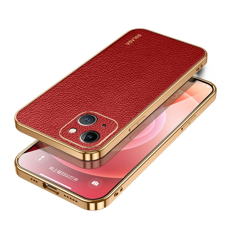 SULADA TPU + Litchi Texture Leather Phone Case, For iPhone 15 Pro Max, For iPhone 15 Pro, For iPhone 15 Plus, For iPhone 15