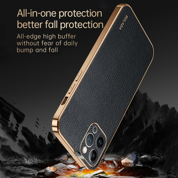 SULADA TPU + Litchi Texture Leather Phone Case, For iPhone 15 Pro Max, For iPhone 15 Pro, For iPhone 15 Plus, For iPhone 15