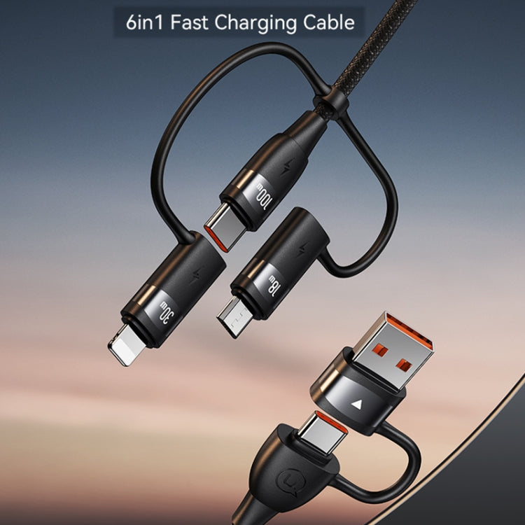USAMS US-SJ645 U85 1.2m PD100W 6 in 1 Alloy Multifunctional Fast Charging Cable, 1.2m
