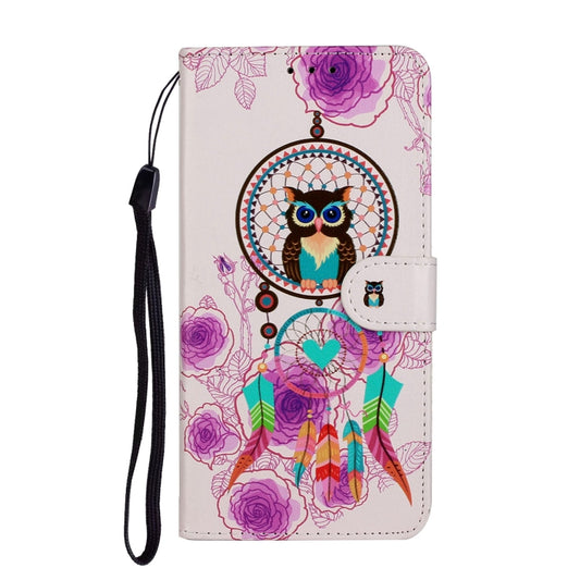 Horizontal flip design showcasing embossed coloured drawing pattern on durable leather phone case