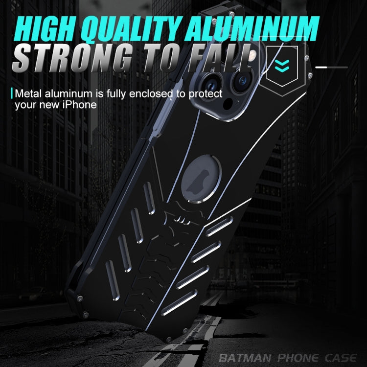 R-JUST Batman Hollow Metal Phone Protective Case, For iPhone 16 Pro, For iPhone 16 Plus, For iPhone 16, For iPhone 15 Pro Max, For iPhone 15 Pro, For iPhone 15 Plus, For iPhone 15