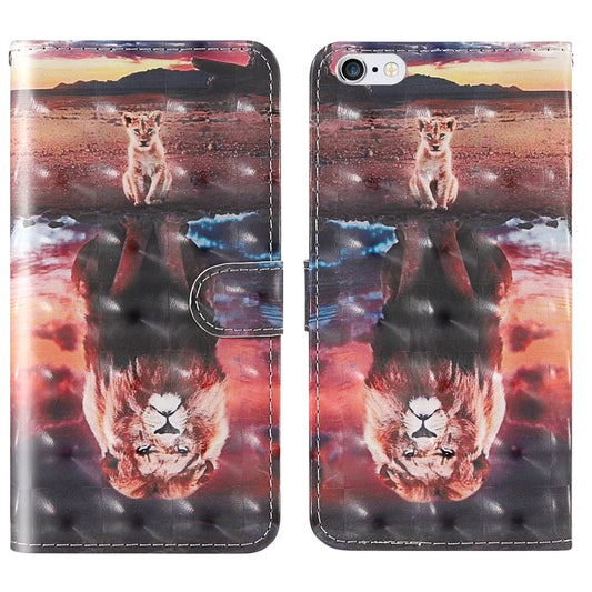 Colorful 3D painting flip case for iPhone 6/6s/7/8 with card slots and wallet holder