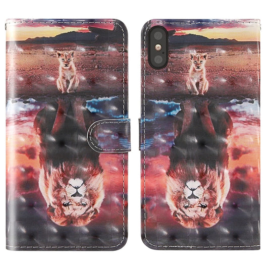 3D painted flip case for iPhone XS Max with card slots and wallet functionality