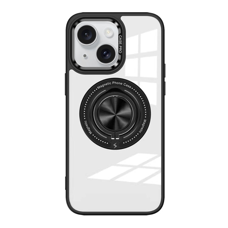 Magnetic Rotating Ring Holder Acrylic Phone Case, For iPhone 15 Pro Max, For iPhone 15 Pro, For iPhone 15 Plus, For iPhone 15