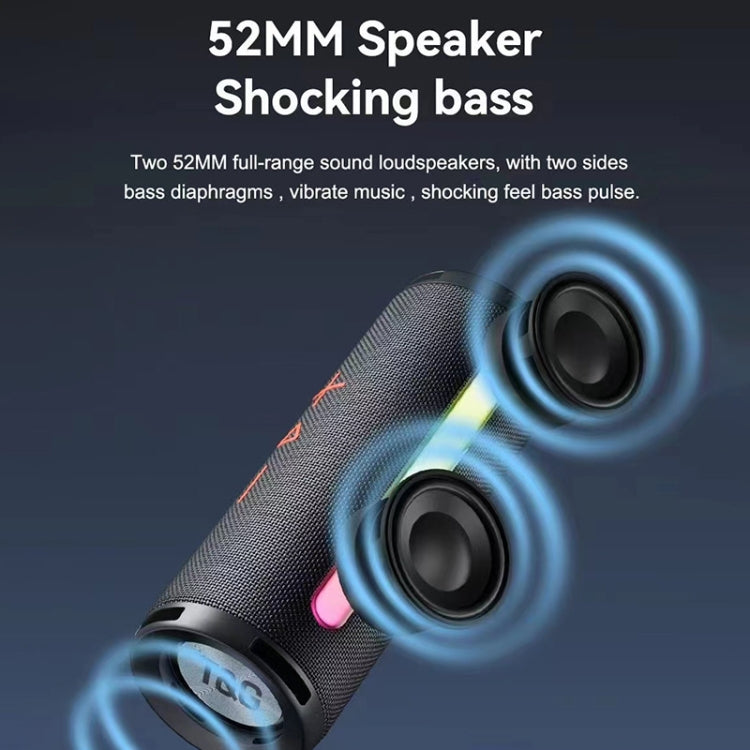 T&G TG374 Portable 3D Stereo Bluetooth Speaker Subwoofer Support FM / TF Card / RGB Light, TG374
