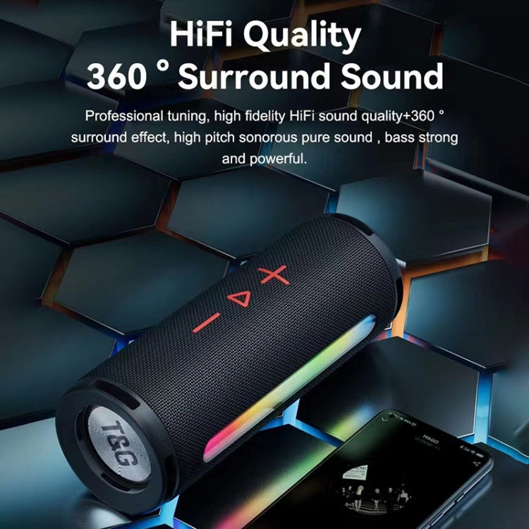 T&G TG374 Portable 3D Stereo Bluetooth Speaker Subwoofer Support FM / TF Card / RGB Light, TG374