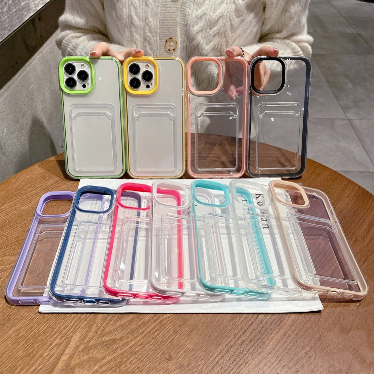 360 Clear PC Hybrid  TPU Phone Case with Card Slot, For iPhone 15, For iPhone 14 Plus