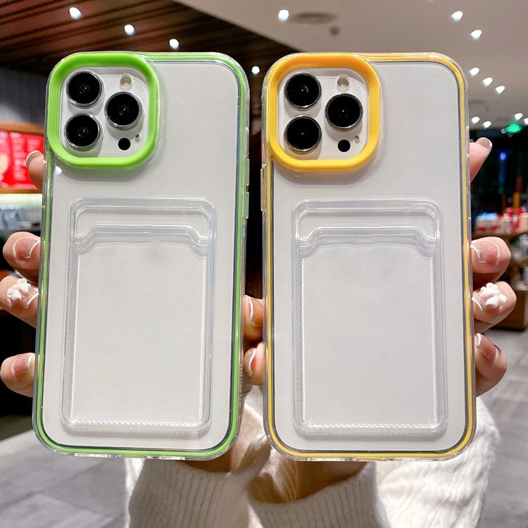 360 Clear PC Hybrid  TPU Phone Case with Card Slot, For iPhone 14, For iPhone 14 Pro