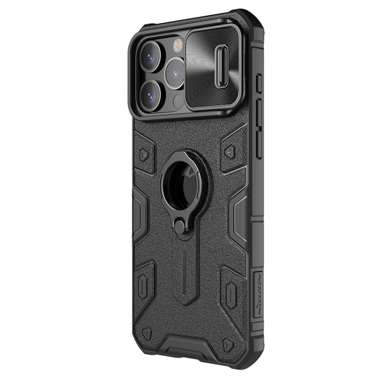 NILLKIN Shockproof CamShield Armor Protective Case with Invisible Ring Holder, For iPhone 15 Pro
