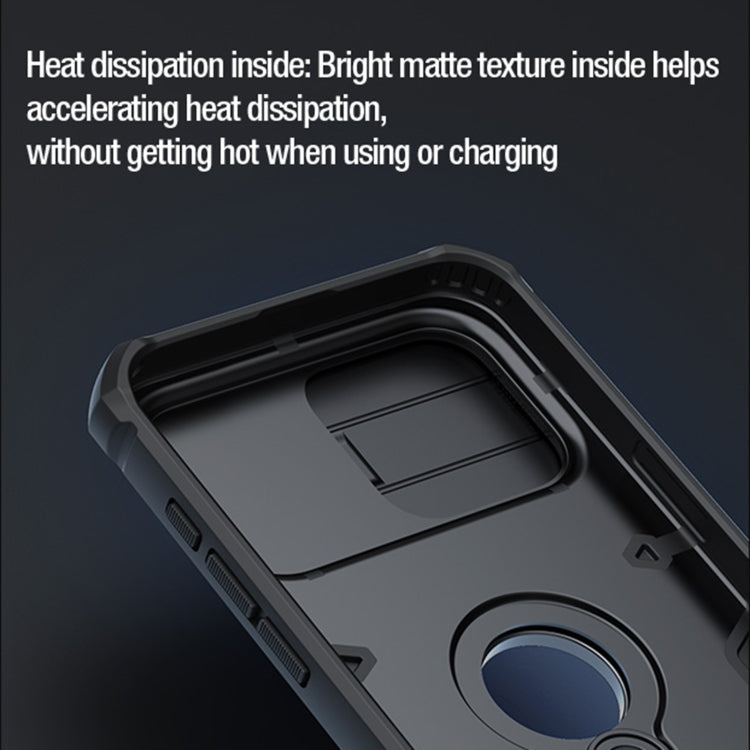 NILLKIN Shockproof CamShield Armor Protective Case with Invisible Ring Holder, For iPhone 15 Pro