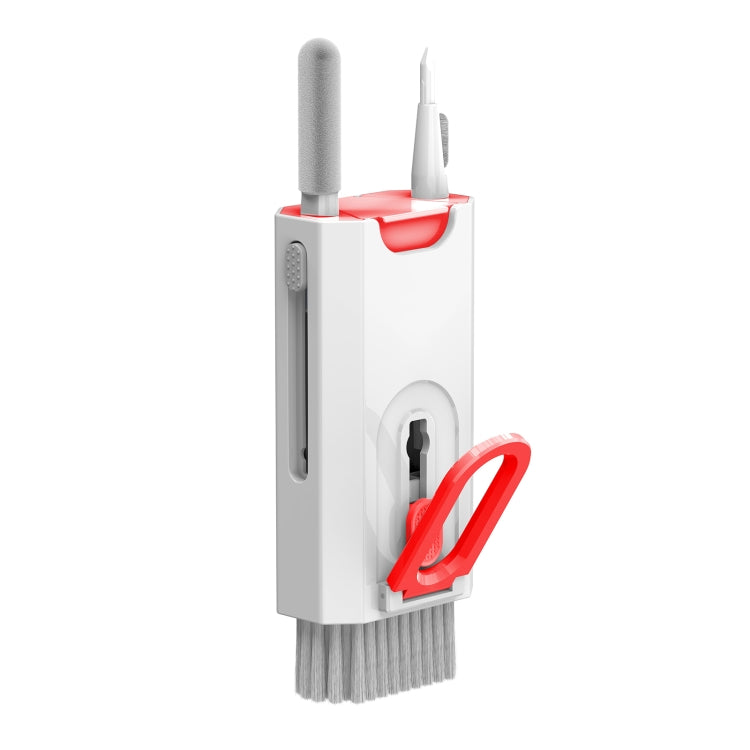 Q8 8 in 1 Multi-Function Headset Cleaning Pen Keyboard Mobile Phone Cleaner, White+Red