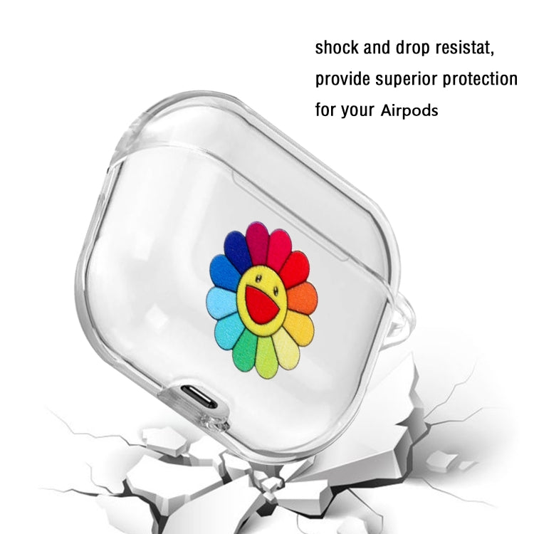 Cartoon Pattern Transparent TPU Earphone Case with Keychain, For Apple AirPods 1/2, For AirPods Pro 3