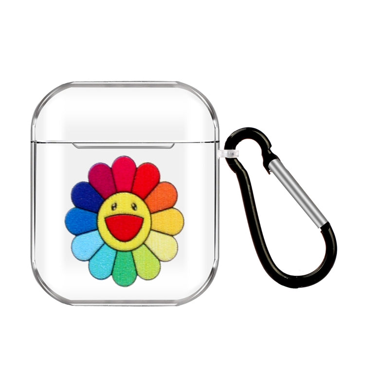 Cartoon Pattern Transparent TPU Earphone Case with Keychain, For Apple AirPods 1/2, For AirPods Pro 3